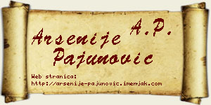 Arsenije Pajunović vizit kartica